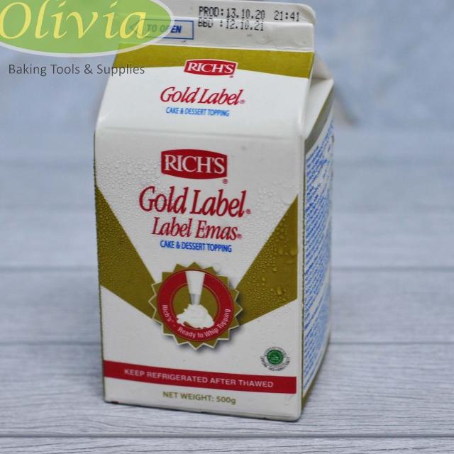 

(bqzg -40) RICHS Rich's GOLD LABEL Whipping Cream 500 gr Whip Topping Emas 730HKPM