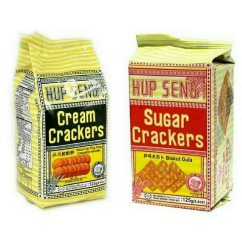 

Hupseng Biskuit Hup Seng Crackers Cream asin dan Sugar manis Gula 125gr kemasan kecil mini