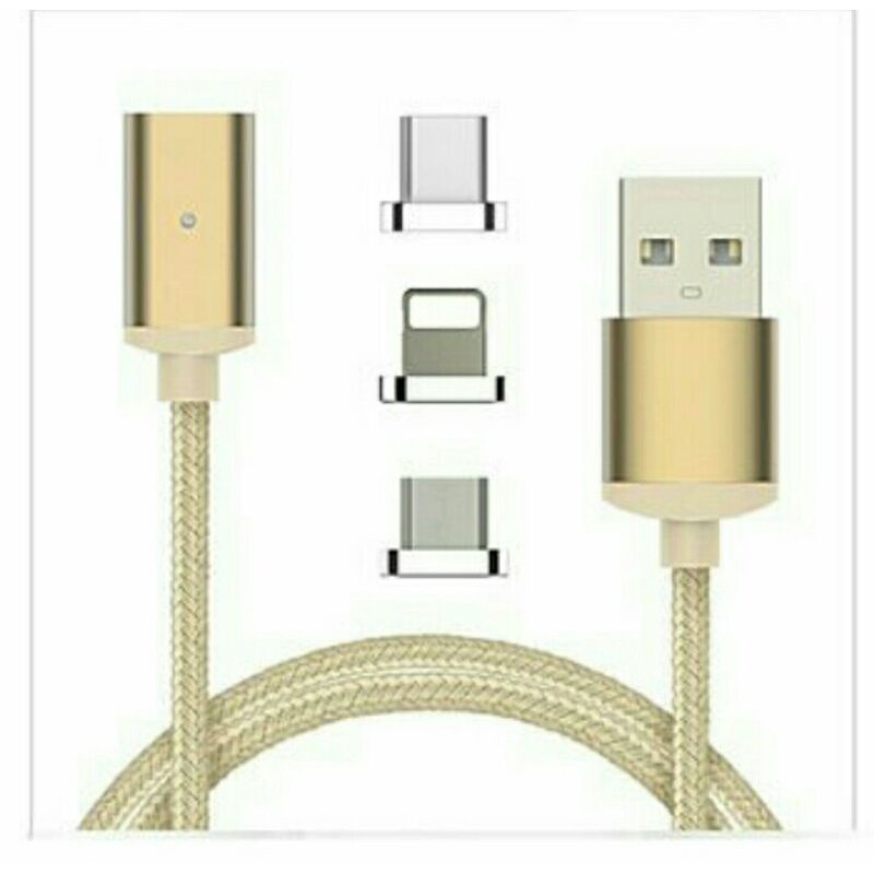 Kabel data 3in1 nylon kabel data nylon 3 in 1 Micro USB, Lightning, dan Type C (KD13)