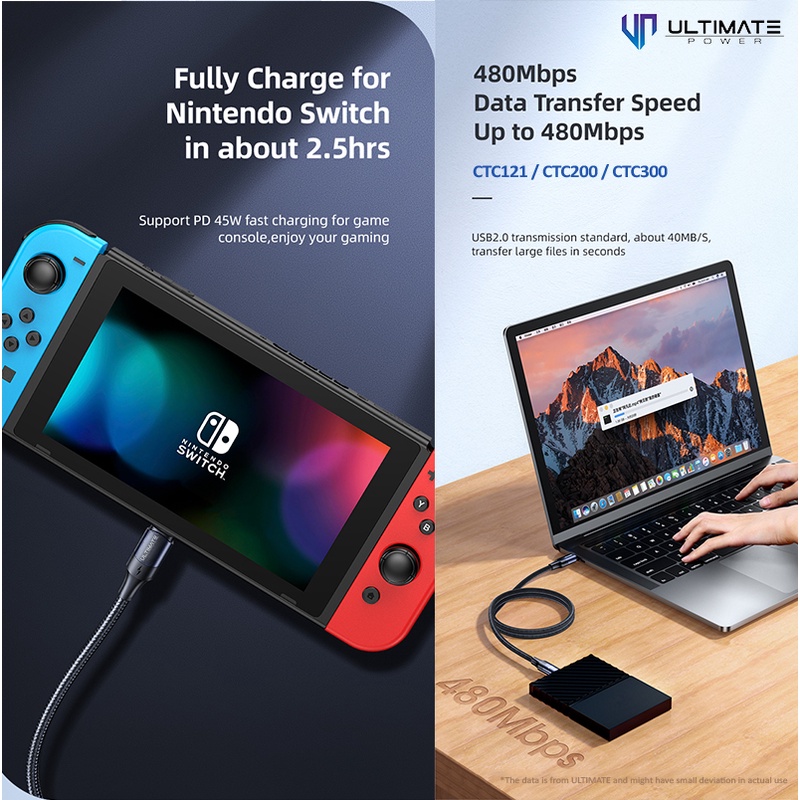 Ultimate Data Cable PD 100W Type-C to Type C USB-C Super Fast Charging