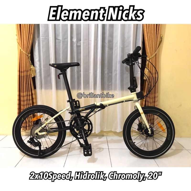 Sepeda Lipat Element Nicks 20 Inch 406 Beige Green