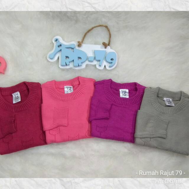 Sweater rajut anak pointel flower