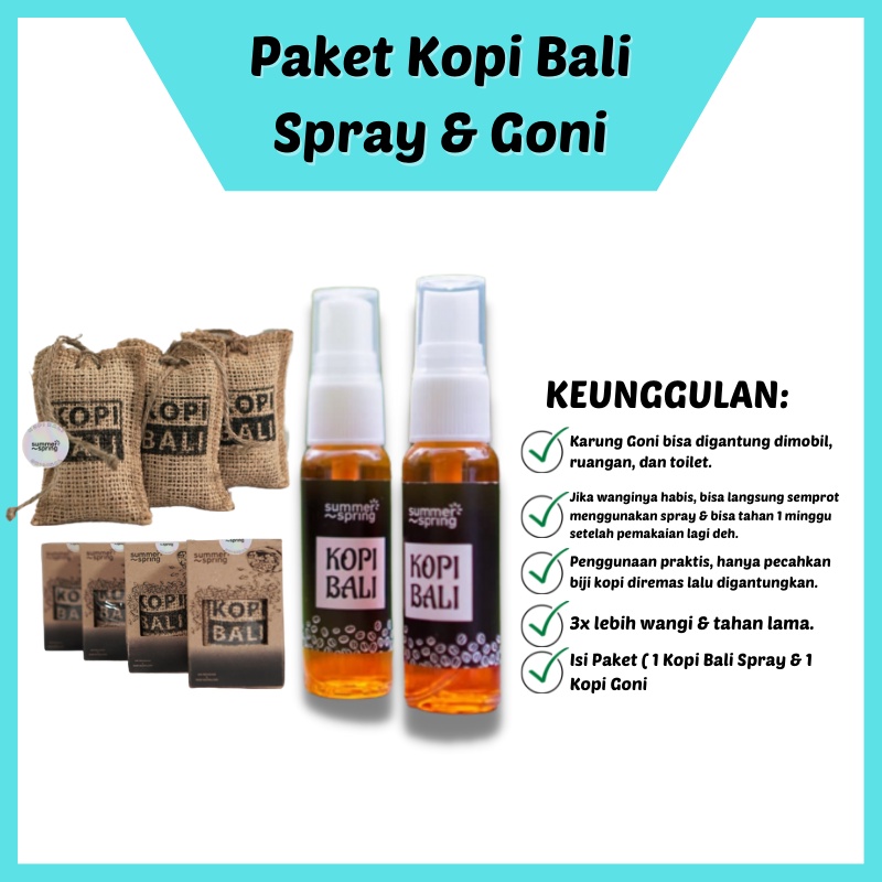 Paket Kopi Goni Dan Kopi Bali spray Parfum Ruangan Pengharum Ruangan  kamar Pengharum Botol Apel Pen