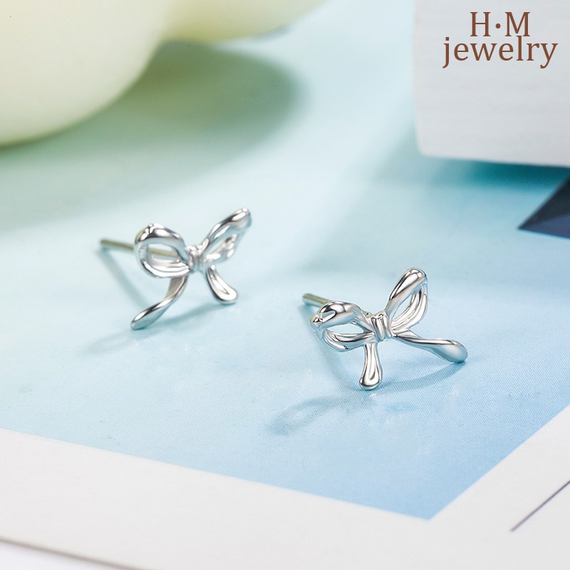 Anting Tusuk Sterling Silver 925 Desain Pita Kecil Untuk Wanita