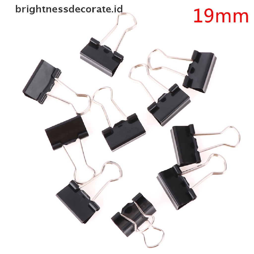 [birth] 10 pcs Black Metal Binder Clips Notes Letter Paper Clip Binding Securing clip [ID]