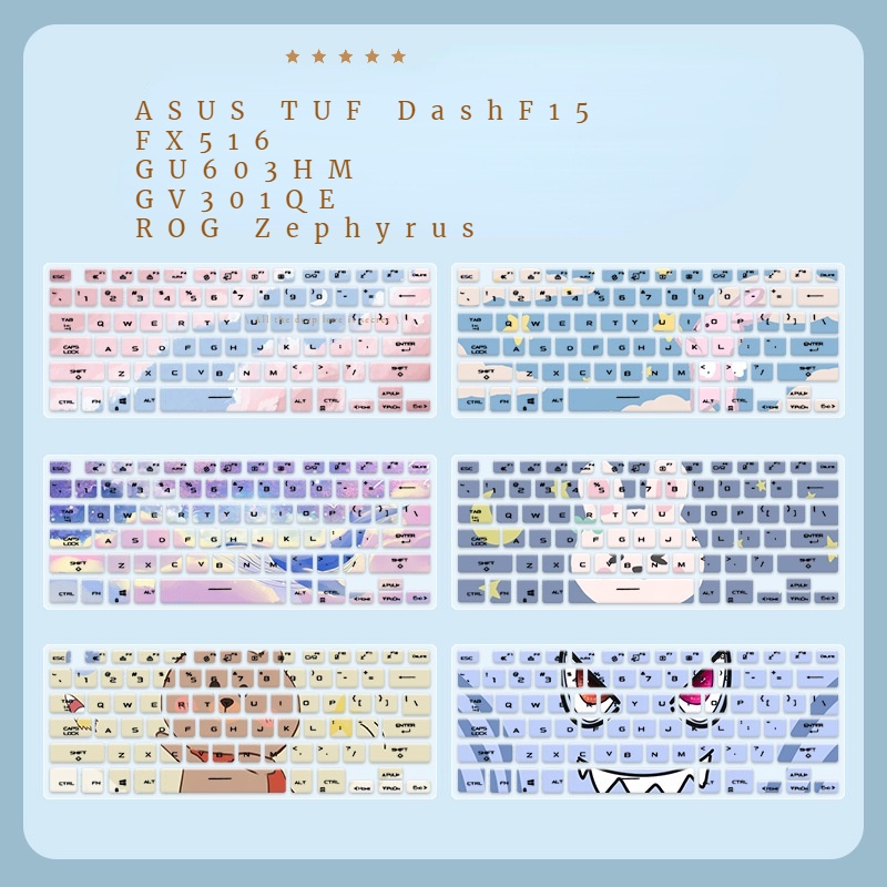 Film Pelindung Debu Keyboard Motif Kartun Bunga Untuk ASUS TUF Dash F15 FX516P FX516PM FX516PR Fx516 2021 GU603HM Gv30Pm Zhye Roqg1