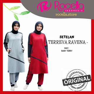 Setelan Olahraga  Muslimah  Syar i Bahan Baby Terry Trening 