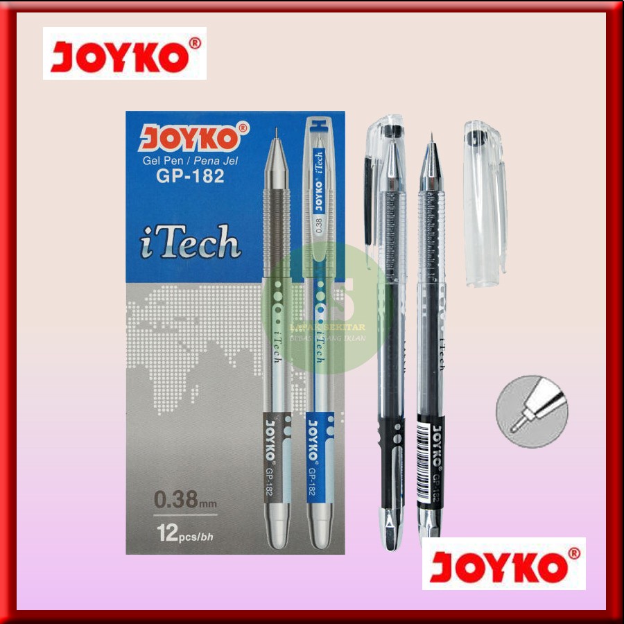 

Pulpen Pena Joyko Gp-182 Gel Pen I-Tech 0.38 mm 1 Box Isi 12 Pcs