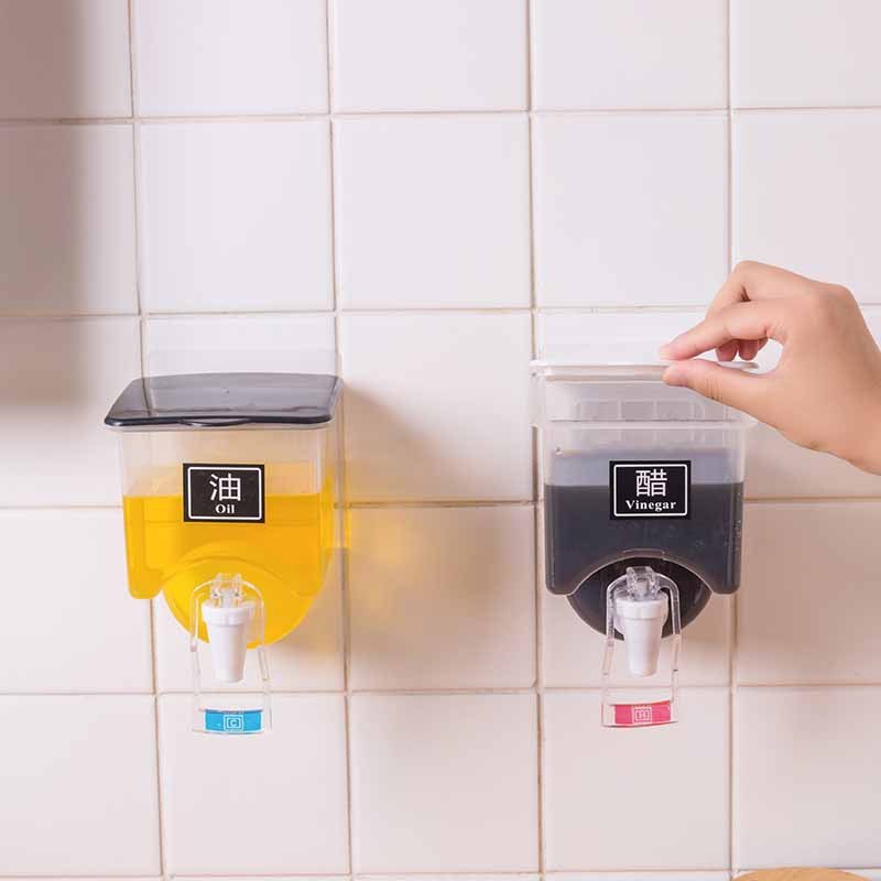 Dispenser Bumbu Masakan Cair/ Dispenser Tempat Saus Minyak 550ML /Suspended Wall Hanging Storage - SC