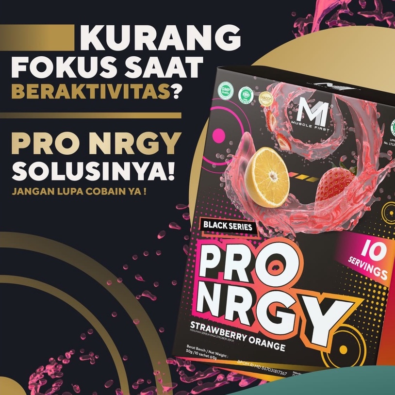 Muscle First M1 Pro NRGY Pre-workout Energy Drink 10 sachet servings Watermelon Yuzu &amp; Strawberry Orange PWO Preworkout