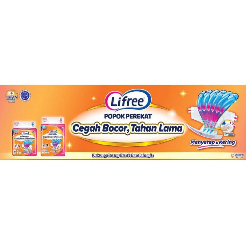 Lifree Popok Perekat Diapers Dewasa M9/ M 9 (Kemasan Baru M8) - Ekstra Serap &amp; Ekstra Kering