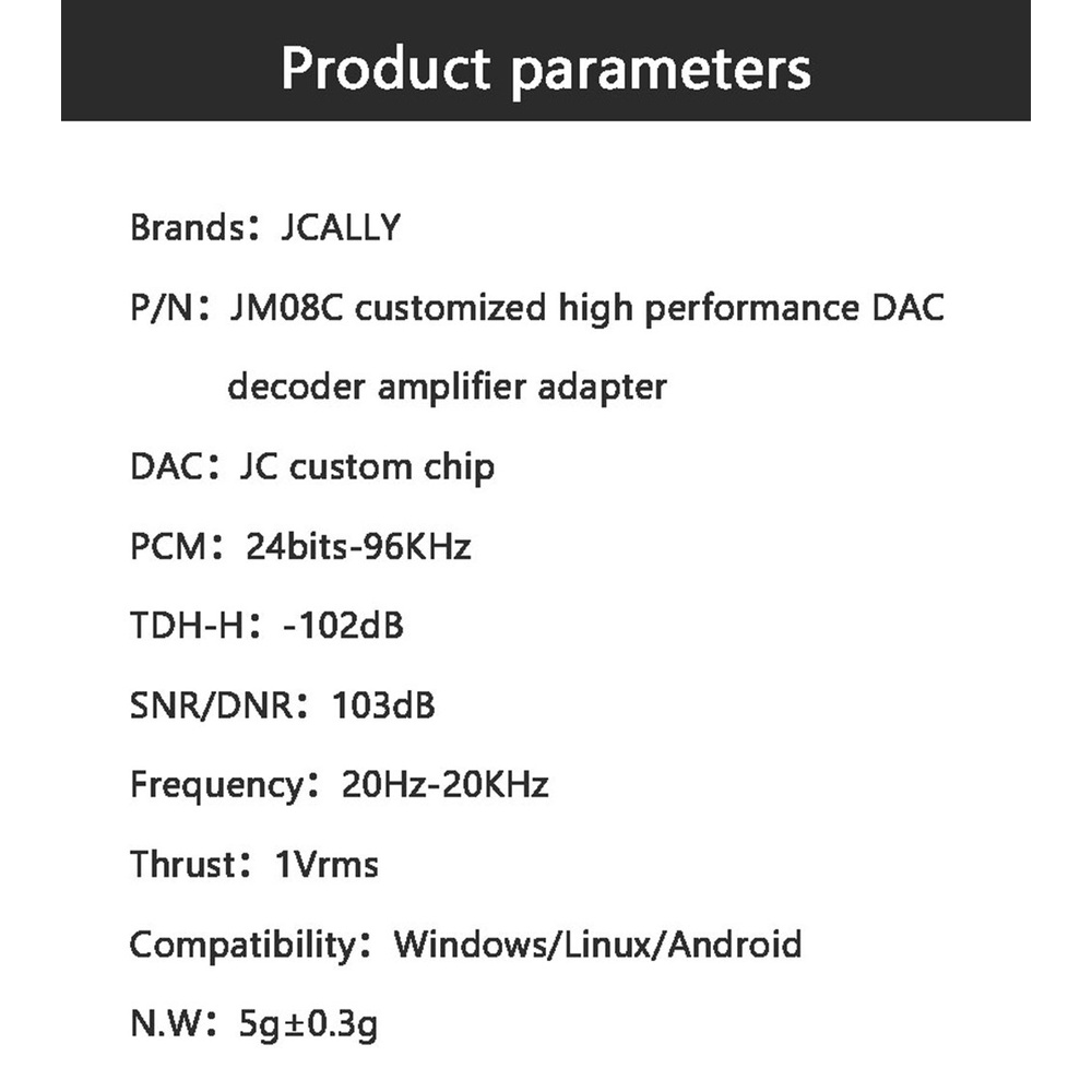 Jcally JM08C Adapter decoder amplifier DAC Tipe C Ke 3.5mm Untuk Handphone Android