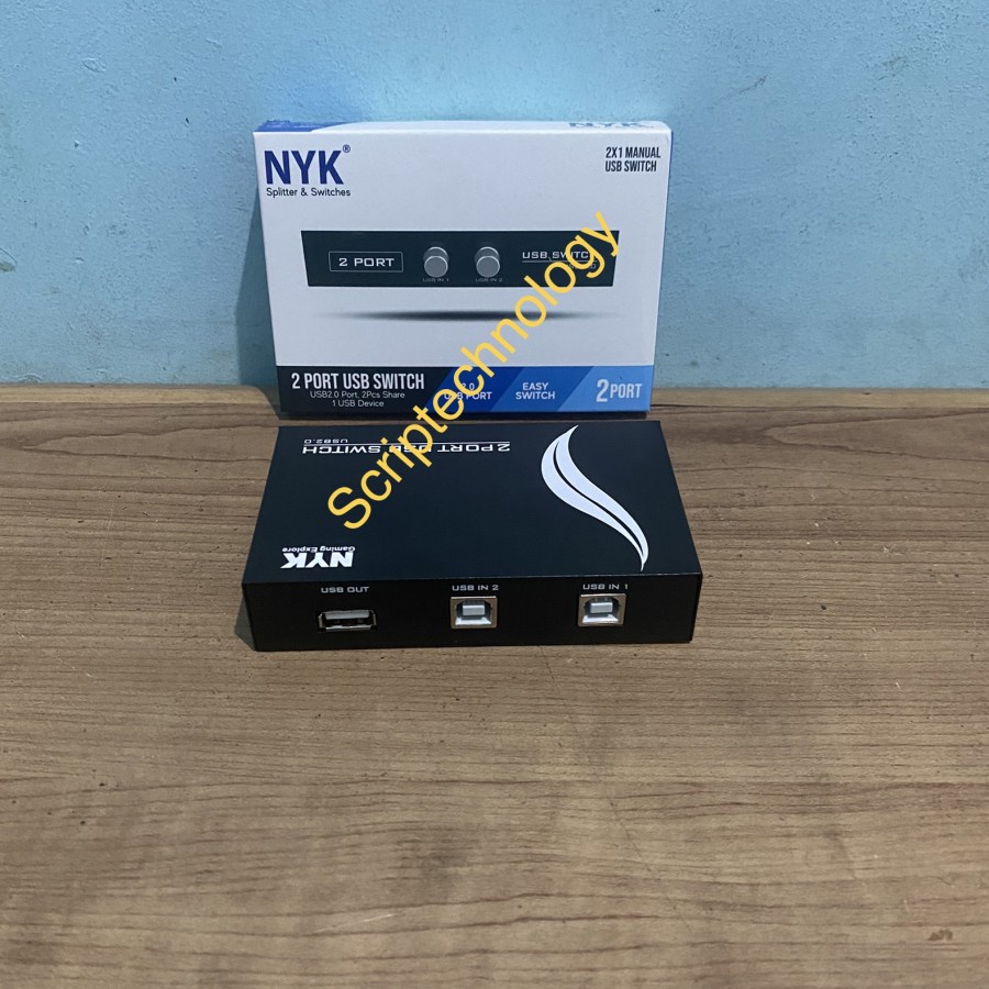 Manual Switch Printer 2 Port NYK Data Switcher 1-2 Usb 2.0