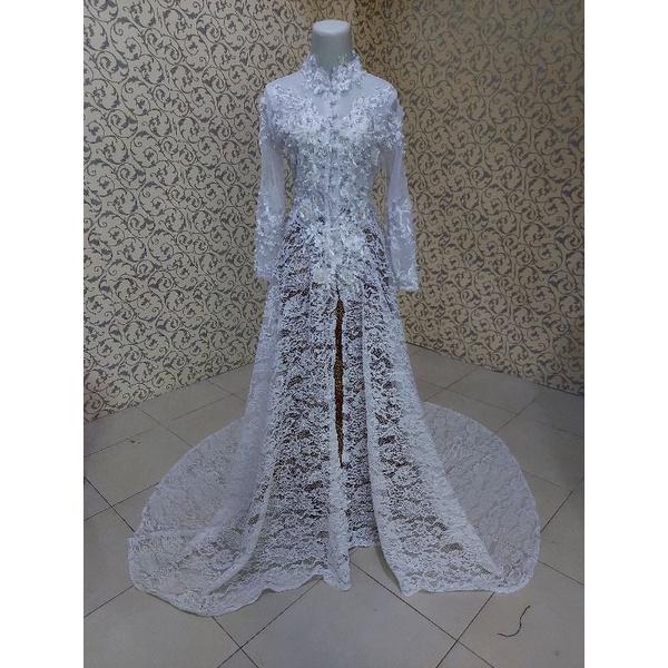 KEBAYA AKAD BROKAT 3D PAYET MUTIARA