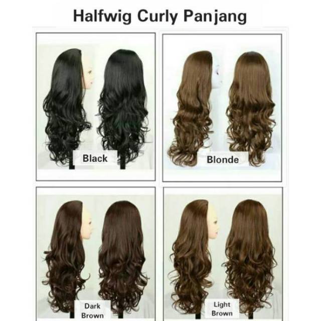 Halfwig panjang curly / lurus