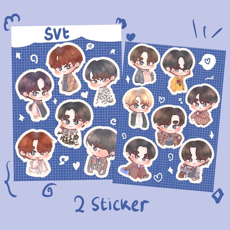 seventeen sticker stiker svt fan art chibi chiby carat