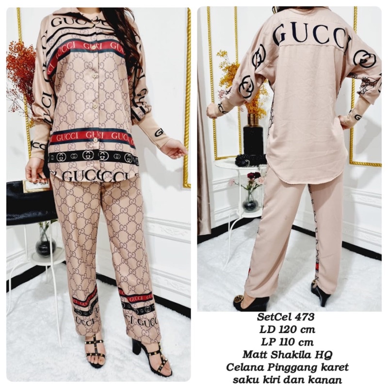 SETELAN GUCCI WANITA/SETELAN WANITA IMPORT/SETELAN WANITA KEKINIAN