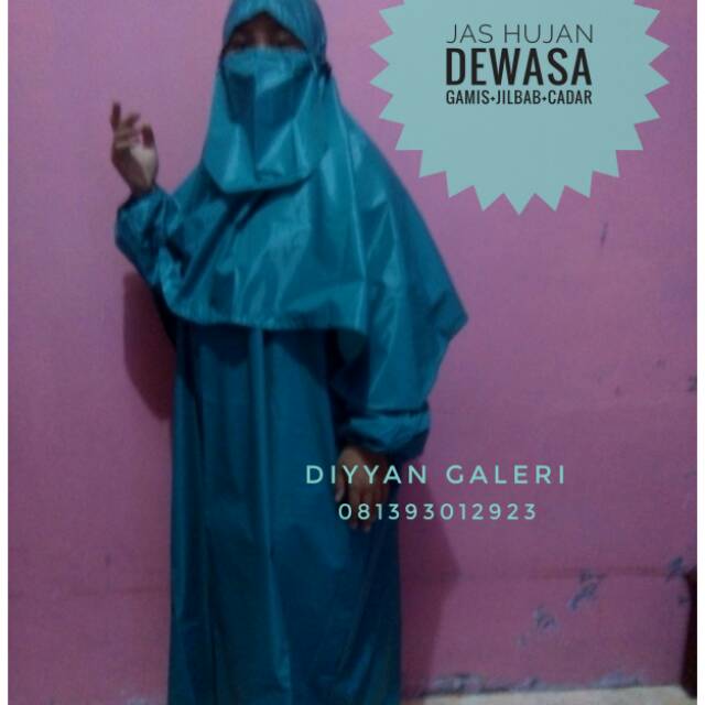 Jas Hujan Muslimah Gamis Cadar (Jumbo)