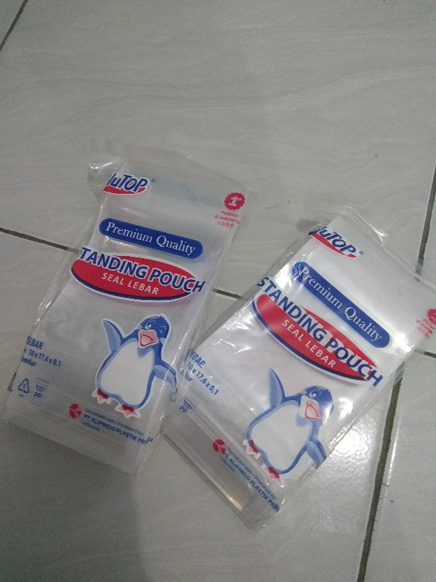 Plastik Pp Klip Standing Pouch Seal Lebar Ukuran 10 Cm X 17,6 Cm