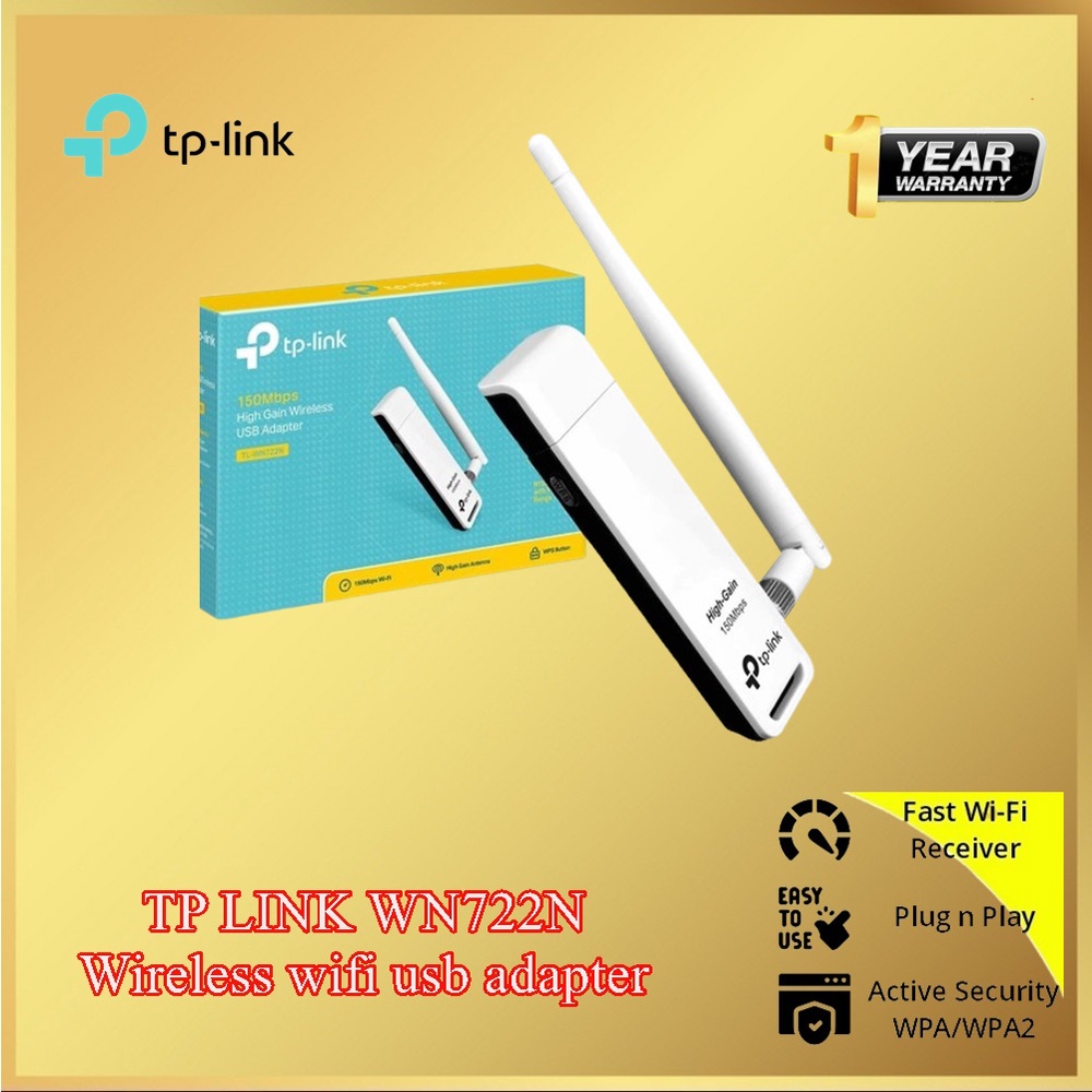 TP-LINK TL-WN722N : TPLink 150Mbps High Gain WiFi Wireless USB Adapter