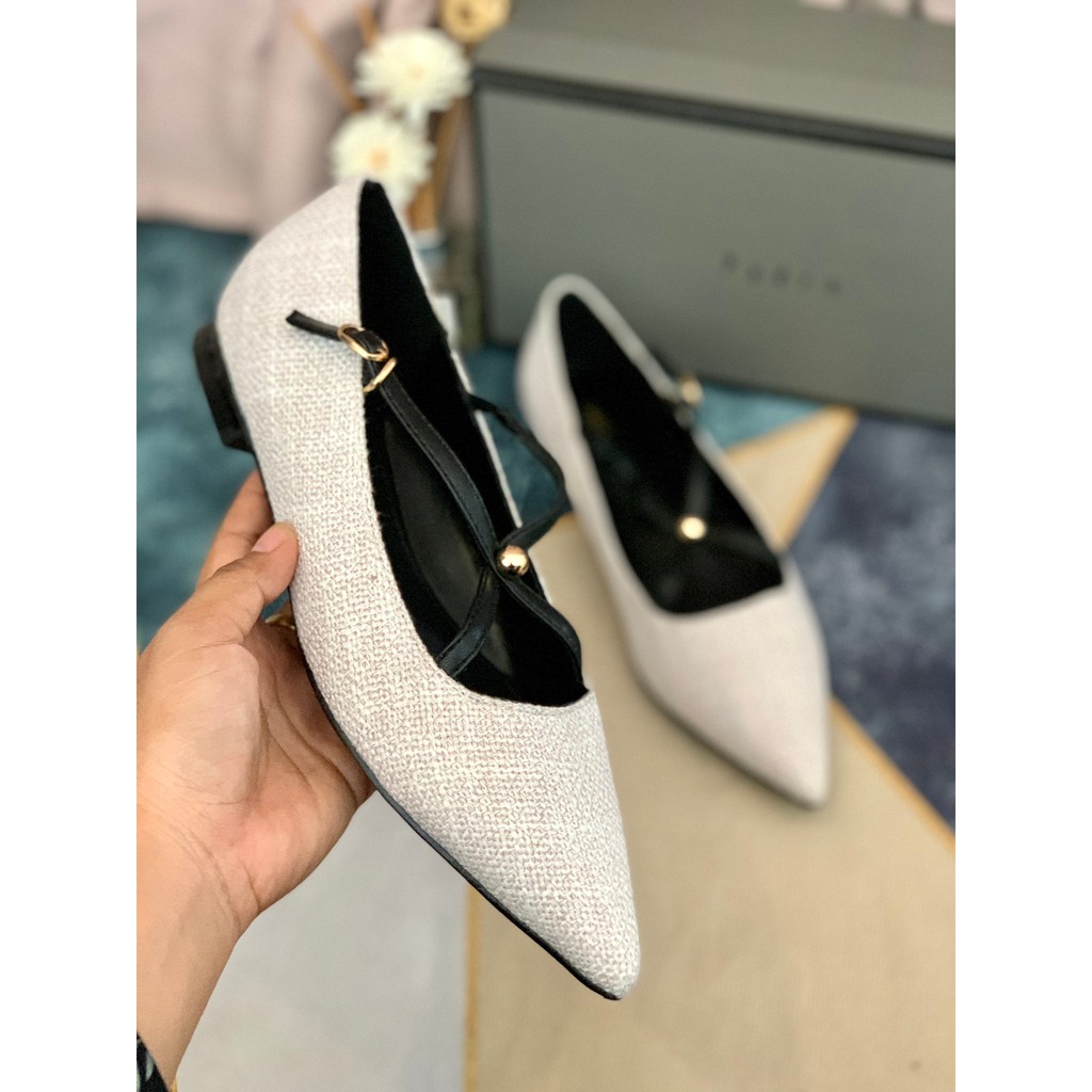 [7.7 Boombastis Sale⚡] - SEPATU WANITA PS075 CROSSLINE STRAP FLAT SHOES PREMIUM IMPORT