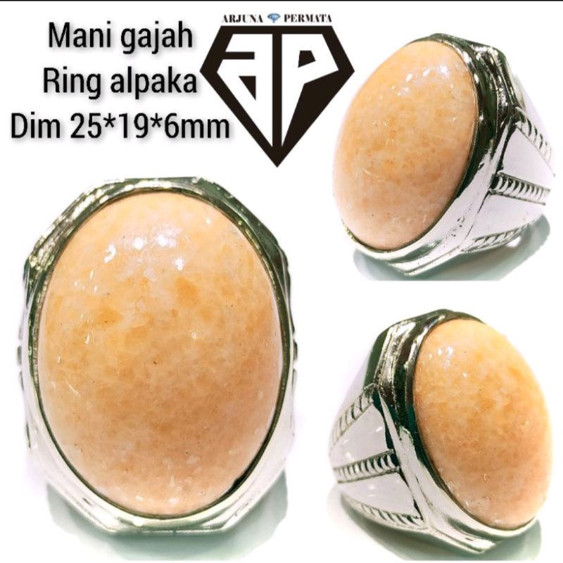 CINCIN BATU MANI GAJAH CRISTAL ASLI NATURAL