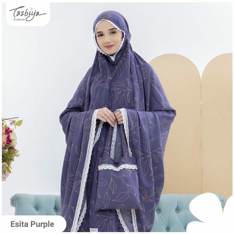 Mukena Tazbiya Esita Series Allsize Katun Rayon Dewasa Jumbo Motif Cantik