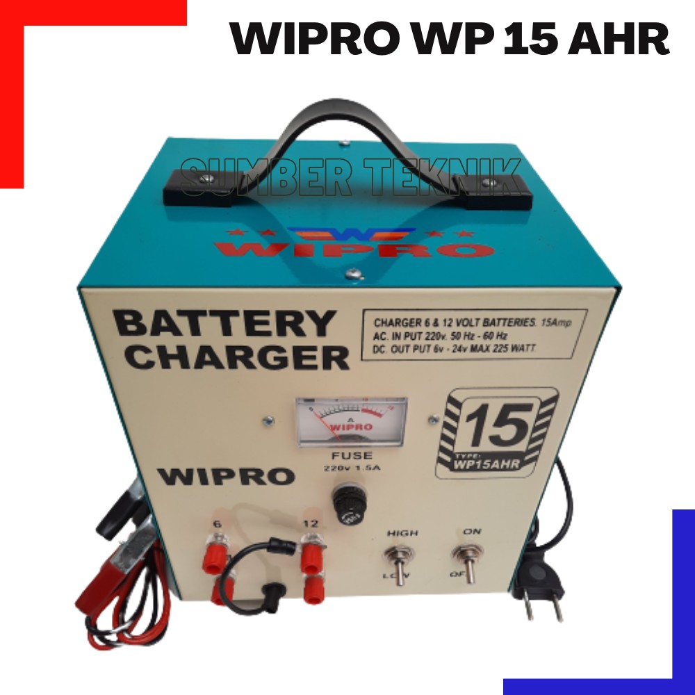 BATTERY CHARGER WIPRO WP 15 AHR || CHARGER AKI WIPRO 15A