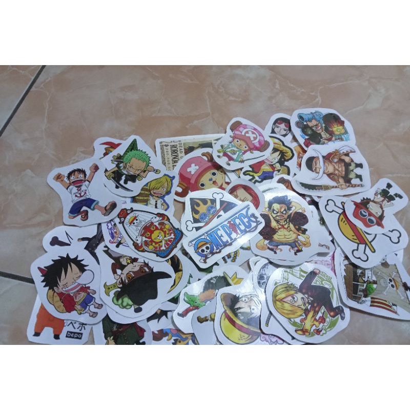 

Sticker Anime One piece 50 pcs Stiker onepiece Cutting Laminasi