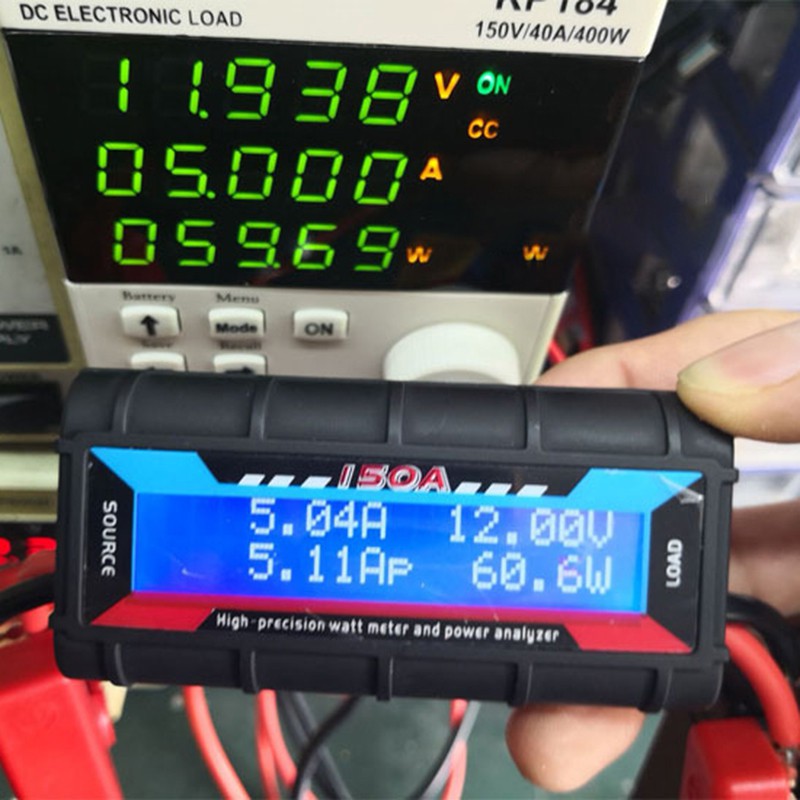 Watt Meter DC 60V 100A 150A Digital LCD Display Lipo Battery Power Analyzer Wattmeter Voltmeter