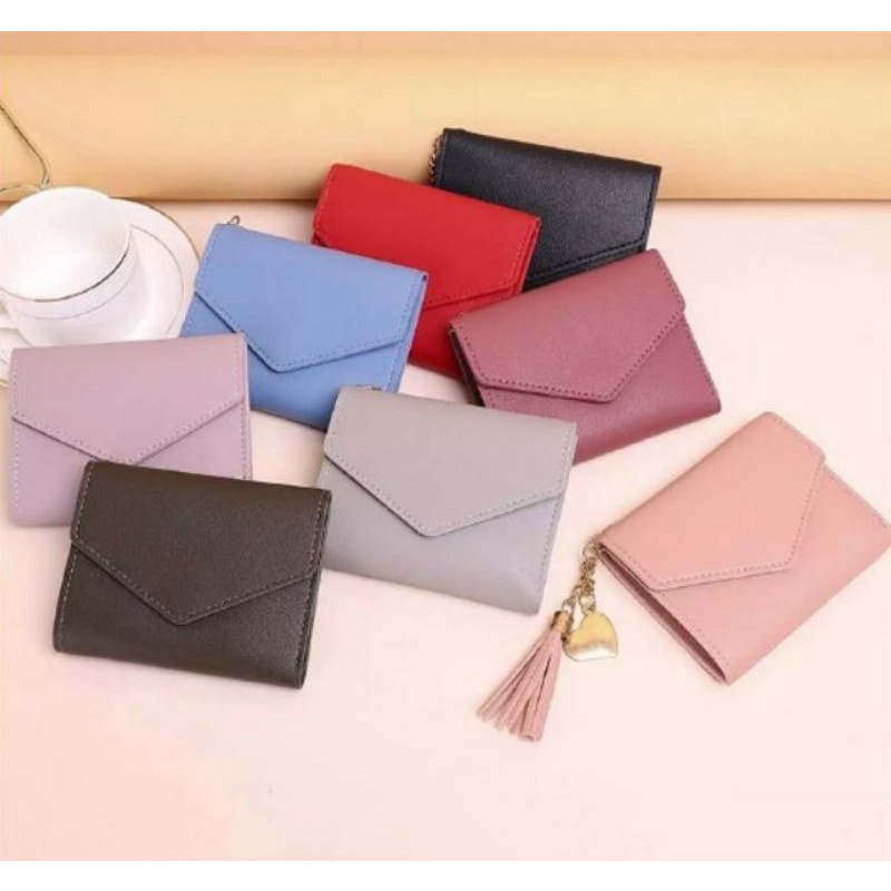 DOMPET, DOMPET WANITA, DOMPET POLOS, DOMPET LIPAT MINI, DOMPET KECIL, DOMPET GANTUNGAN LOVE 8602