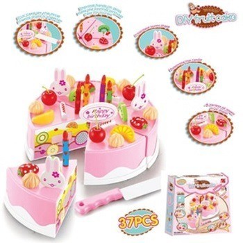 mwn.toys Mainan Anak Cewek Kue Ulang Tahun - DIY Fruit Cake 37Pcs