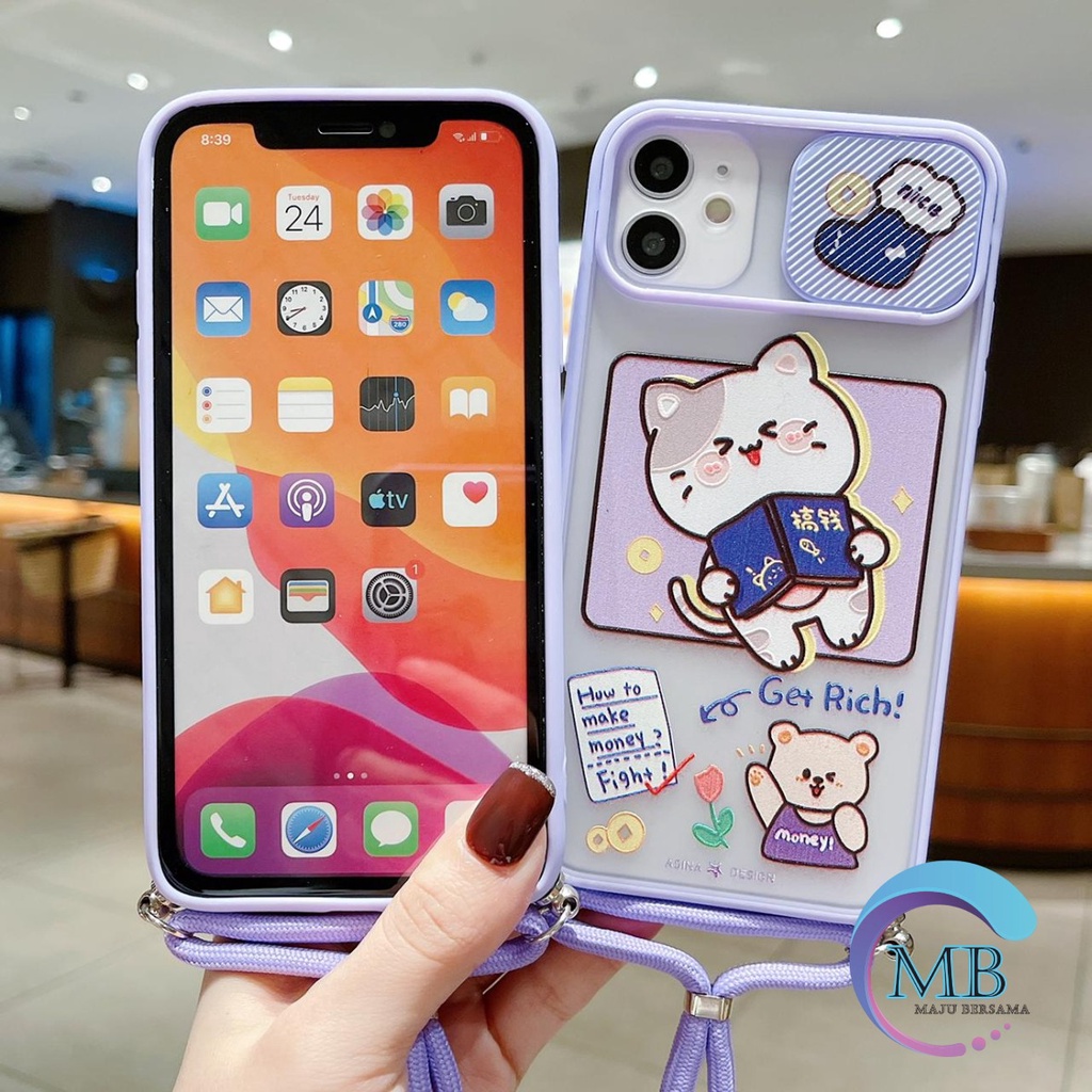 SS197 SOFTCASE SLINGCASE LANYARD SLIDE KARAKTER XIAOMI REDMI NOTE 8 9 9 10 PRO 9T POCO X3 M3 PRO MB2498