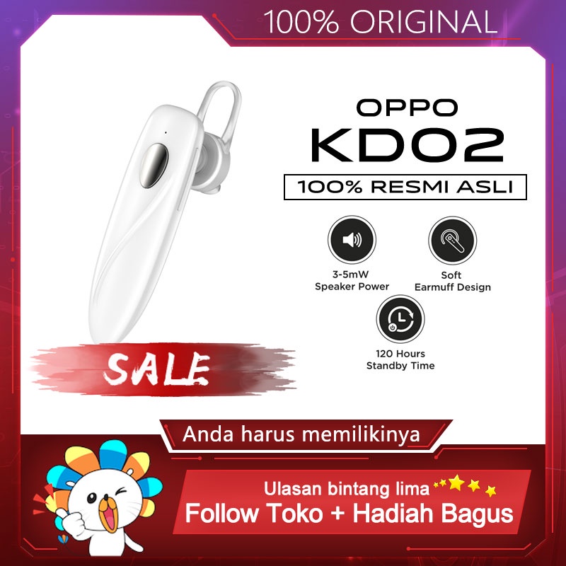 OPPO Headset Bluetooth OASE KD02 Garansi Resmi,COD Headset nirkabel bluetooth portabel, nyaman untuk pekerjaan bisnis Gratis ongkos kirim bisa dicicil bunga 0% pinjaman Garansi Resmi