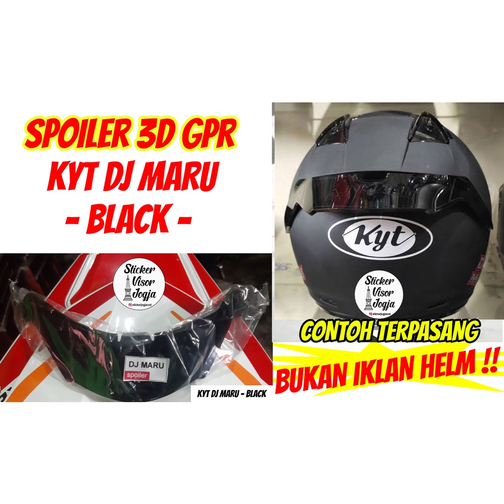 Spoiler Helm 3D KYT DJ MARU Hitam