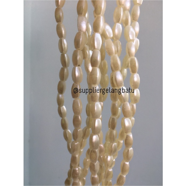 Mutiara Sintetis OVAL SEGI 4 8MM WHITE PEARL TULANG manik aksesoris