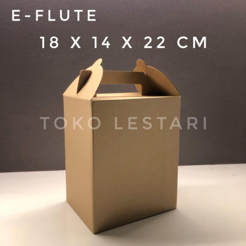 Gable Box / Box Jinjing / Dus take Away / Carry Pack E-Flute 18x14x22 Cm