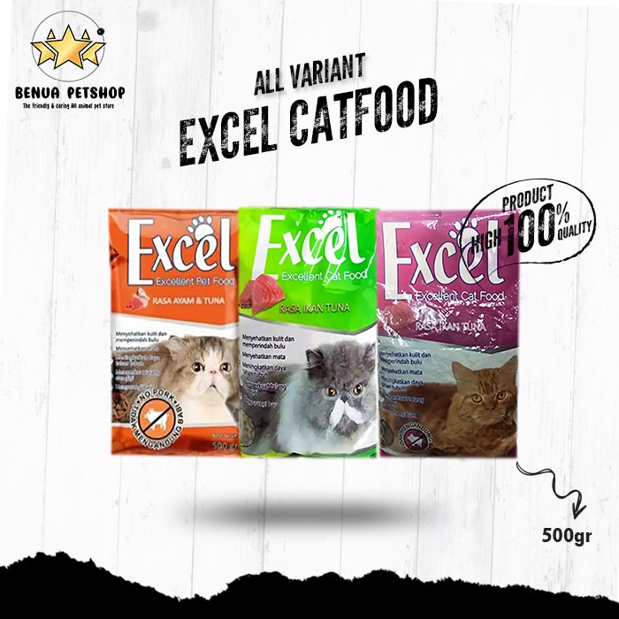 Makanan Kucing kering Murah Premium EXCEL 500gr All varian