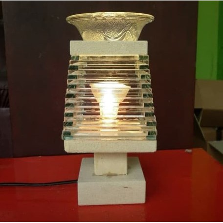 Lampu Hias Aromaterapi Elektrik Listrik Model Batu Kaca Piramida