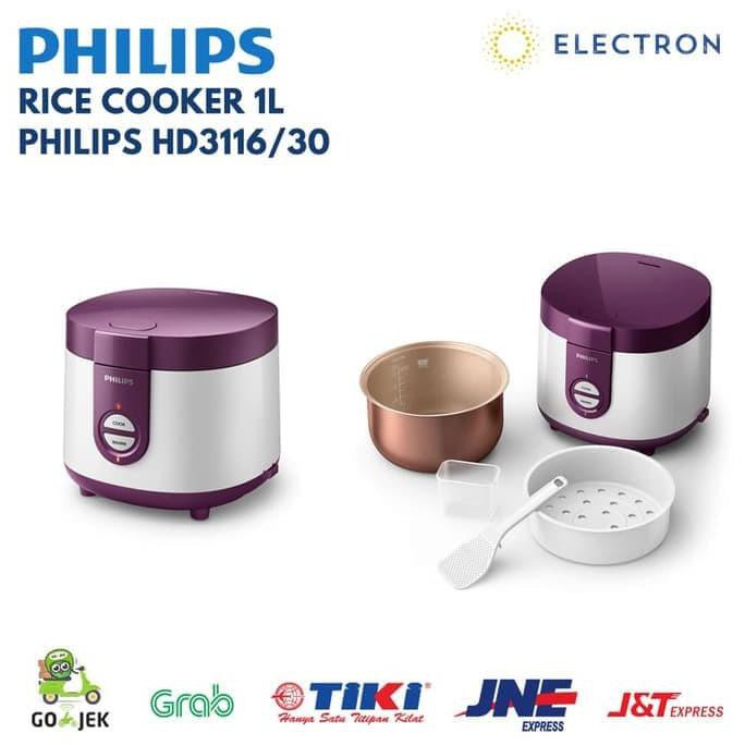 Philips Rice Cooker Magic Com 1L Hd3116 / Hd 3116 - Ungu Penanak Nasi - Promo 