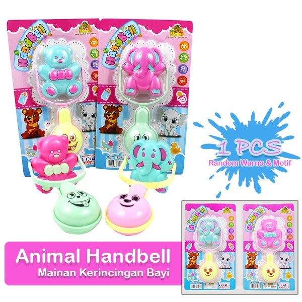 [OCT1806] Mainan Handbell Press Kerincingan Bayi Seri Hewan SNI - Krincingan Suara