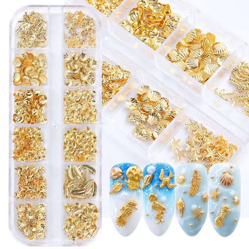 HIASAN KERANG SHELL SUMMER NAILS 12 BENTUK / summer acc hiasan summer nailart