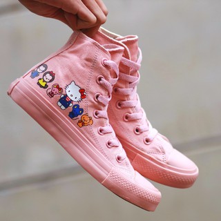  Sepatu  Converse  High Hello Kitty Peach Wanita Sekolah  Gaya 