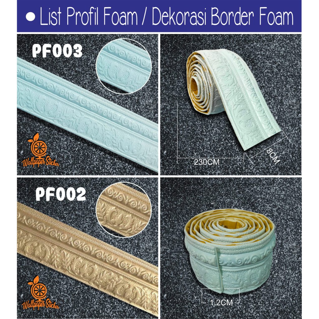 List Profil Foam Wallpaper 8Cm x 2,2 Meter Moulding Dekorasi Dinding Plafon Vintage Borders