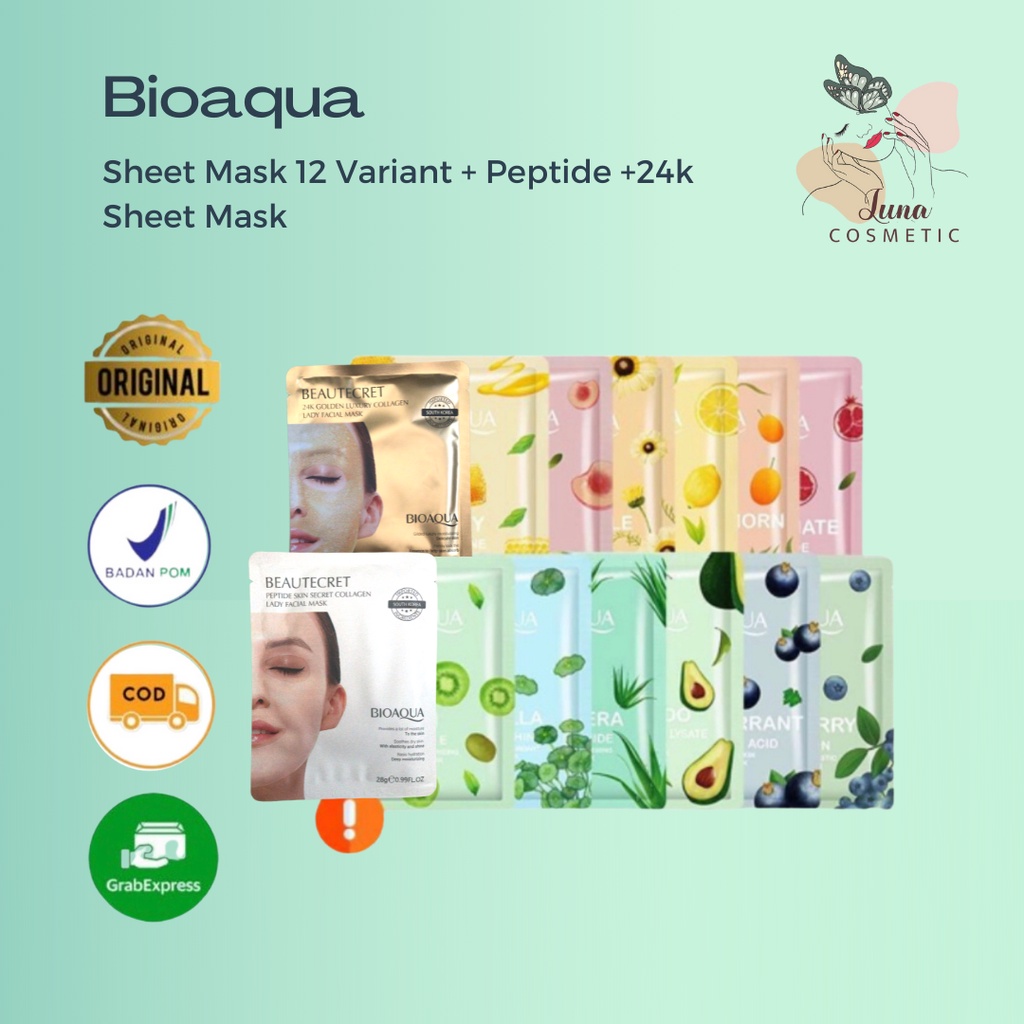 BIOAQUA sheet mask Brightening Moisturizing skin care Hydrating Essence face Mask anti aging Masker Wajah