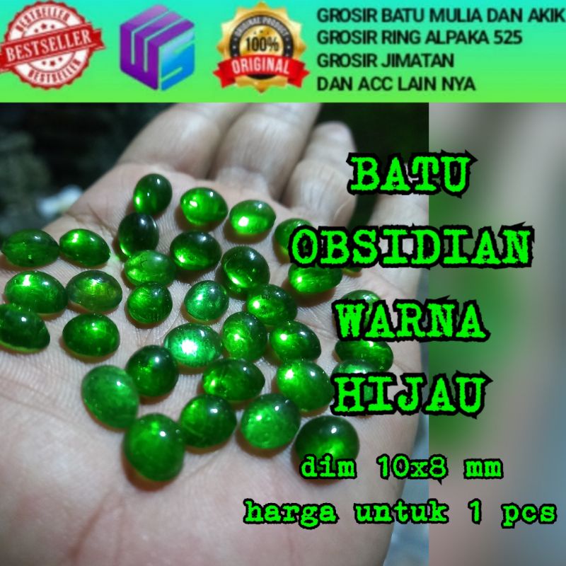 big sale BATU OBSIDIAN CYCLOP HIJAU WARNA ZAMRUD