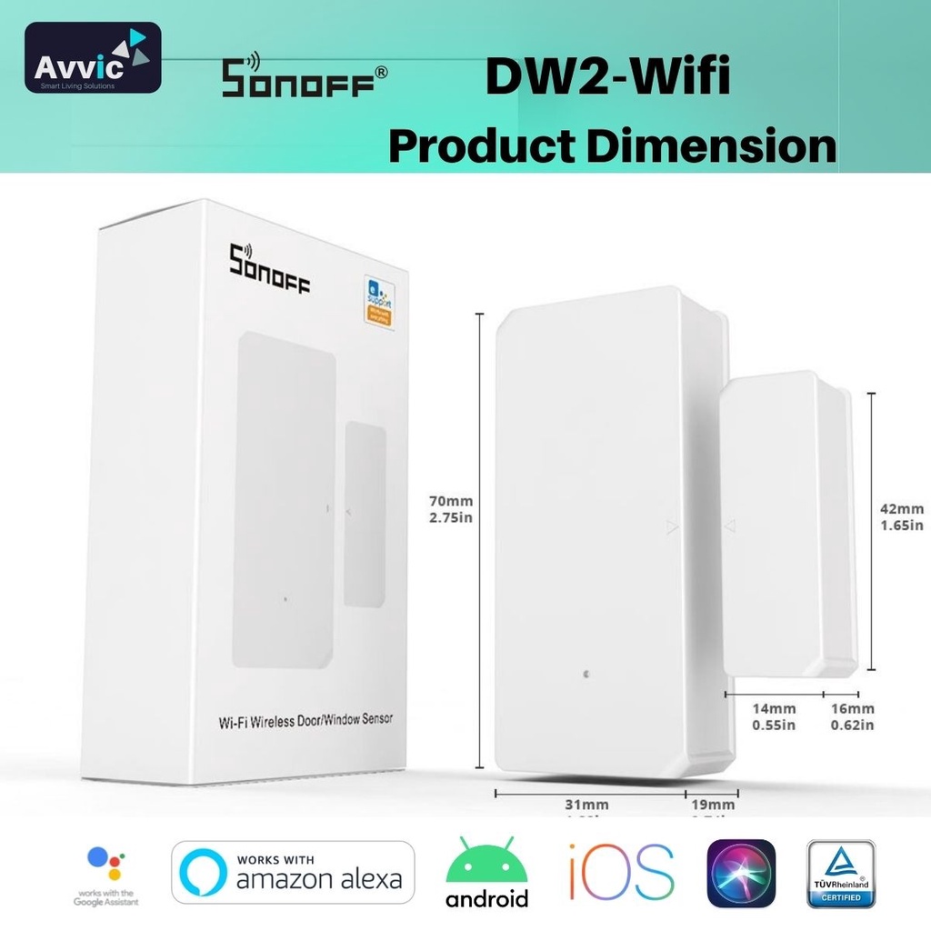 SONOFF DW2 Smart WiFi Door Sensor Door Window Dedector e-WeLink App Notification Alert Smart Home