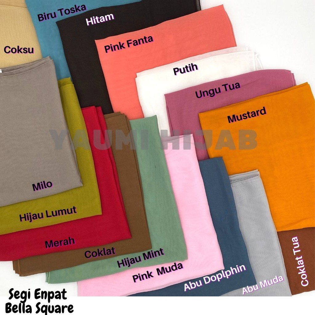 Bella Square Jilbab Segi Empat Polycooton Premium 110 x 110 COM