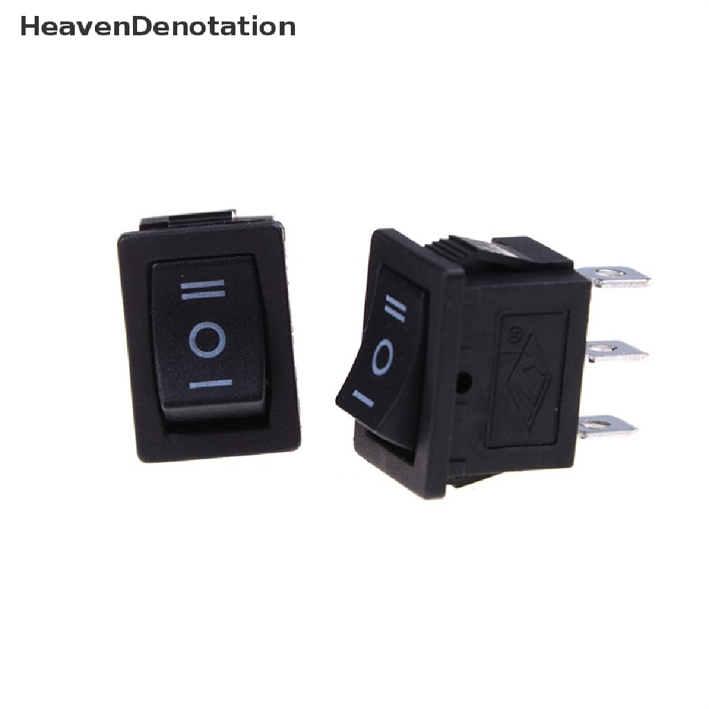 (Heavendenotation) 5 Pcs Saklar Rocker Switch Spdt On / Off 3 Pin Ac 6a / 250v 10a / 125v Warna Hitam