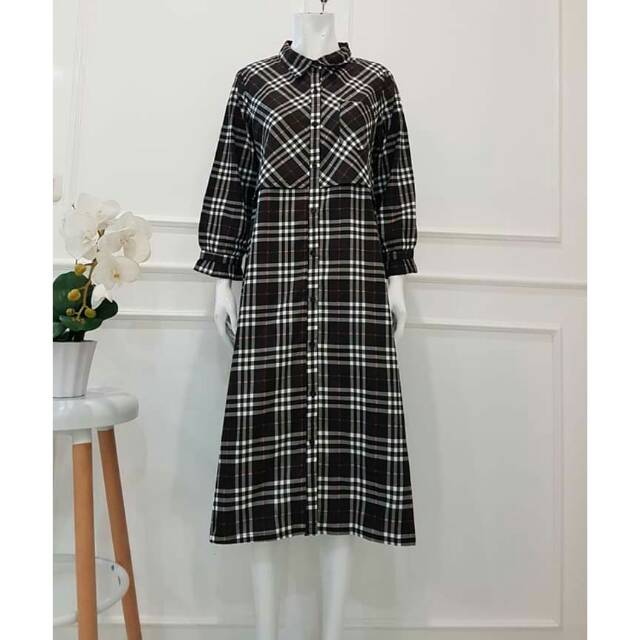 Tunik kotak katun jepang by edness kayla (booked)